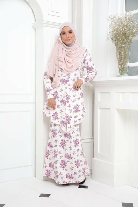 Kebaya Kurung Fatema Printed Cotton Spandex