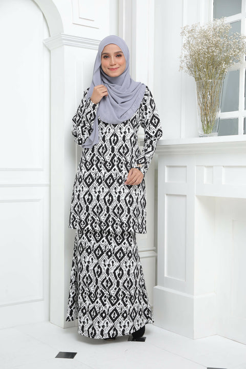 Baju Kurung Modern Hanna Printed Cotton Spandex