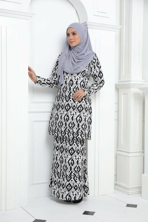 Baju Kurung Modern Hanna Printed Cotton Spandex