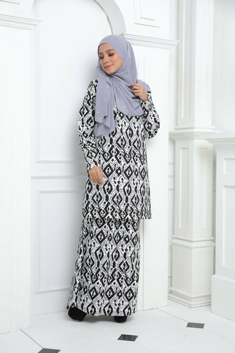 Baju Kurung Modern Hanna Printed Cotton Spandex