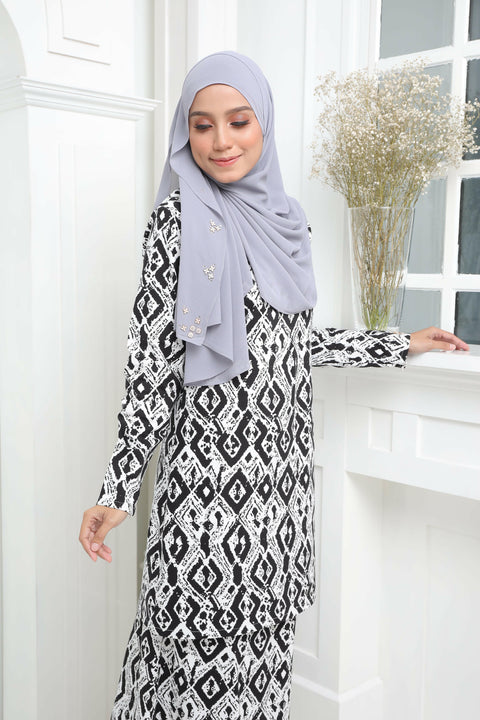 Baju Kurung Modern Hanna Printed Cotton Spandex