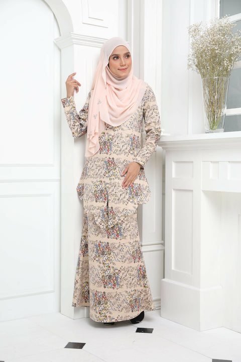 Kebaya Kurung Fatema Printed Cotton Spandex