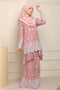 Baju Kurung Viana Embroidered Polka Dots Chiffon