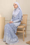Baju Kurung Viana Embroidered Polka Dots Chiffon